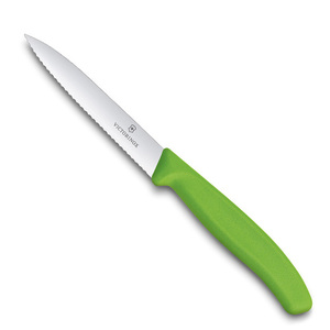 Нож Victorinox для очистки овощей, лезвие 10 см волнистое, зеленый, фото 1