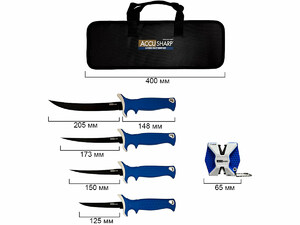 Набор филейных ножей AccuSharp Fillet Knife Kit (4 ножа,точилка,кейс), фото 3