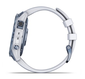 Умные часы Garmin Fenix 7 Sapphire Solar титановый синий минерал DLC с белым ремешком, фото 11