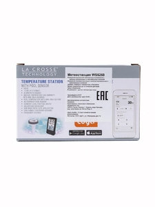 Термогигрометр LaCrosse WS6268, с датчиком температуры воды в бассейне, чёрный, фото 3