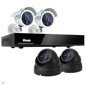 Комплект видеонаблюдения Zmodo Эконом с 4 камерами (704х576, звук, трансляция в Интернет), фото 1