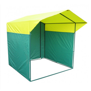 Торговая палатка Митек "Домик" 2,0х2,0 К желто-зеленая (квадратная труба 20х20 мм)