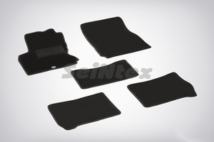 Ворсовые LUX коврики в салон Seintex для Nissan Note 2005-2009 (черные, 83191)