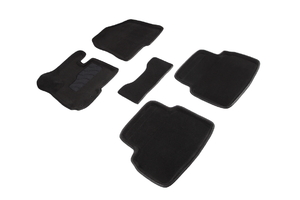Ворсовые 3D коврики в салон Seintex для Hyundai ix35 2010-2015 / KIA Sportage 2010-2015 (черные), фото 1