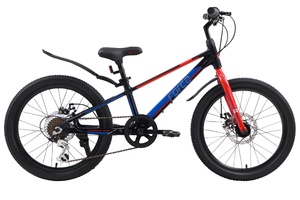 Велосипед детский Tech Team Forca 20" black/red 2024 (магниевый сплав)