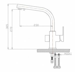 Смеситель для кухни ZORG Granit (ZR 311 YF- КВАРЦ) Кварц, фото 2