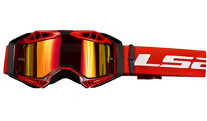 Очки кросс LS2 AURA Goggle с хамелеон линзой (черно-красные с линзой красный хамелеон, Black red with red iridium visor), фото 2