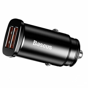 Автомобильное зарядное устройство Baseus Circular Plastic A+A 30W Dual QC3.0 Quick Car Charger Black (CCALL-YD01), фото 1