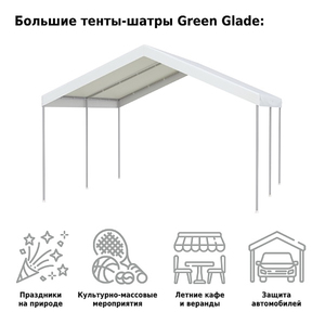 Тент-шатер Green Glade 3054 4х4х2,8/2м полиэстер 1 коробка, фото 5