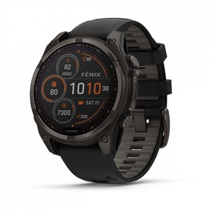 Часы Garmin Fenix 8 47mm Saph Carbon Grey DLC Titanium Black-Pebble Grey Sln (010-02906-70G), фото 1