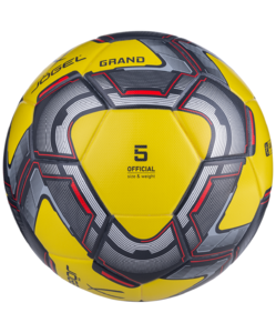 Мяч футбольный Jögel Grand №5, желтый/серый/красный, фото 3