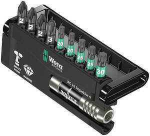Набор бит ударных с битодержателем, алмаз, 10 пр., 1/4" C6.3 Bit-Check 10 Impaktor 4 WERA WE-057417, фото 1