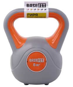 Гиря пластиковая BASEFIT DB-503, 8 кг, серый/оранжевый, фото 5