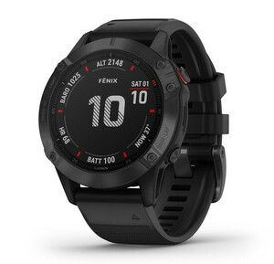 Черные часы Garmin Fenix 6 PRO Wi-Fi NFC с черным ремешком, фото 1