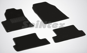 Ворсовые LUX коврики в салон Seintex для Peugeot 407 2004-2010 (черные, 83174)