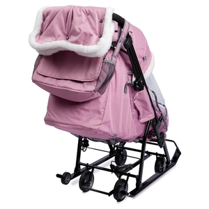 Санки-коляска Nika Ника Детям 7-5 K пыльно-розовый с шишкой, фото 8