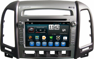 Штатная магнитола для Hyundai Santa Fe II 2006-2010 (4 кнопки) CARMEDIA KR-7031-4-T8 на Android 7.1, фото 1