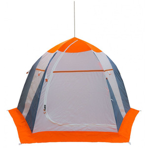 Палатка рыбака Митек Нельма 3 (оранжево-белый/сероголубой), фото 2