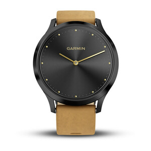 Смарт-часы Garmin Vivomove HR черный оникс с светло-коричневым кожаным ремешком, фото 3