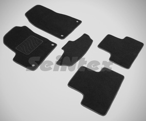Ворсовые LUX коврики в салон Seintex для Land Rover Evoque 2011-2017 (черные, 85726)