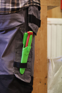 Нож Morakniv Basic 511 лимитированный 2024 углеродистая сталь, пласт. ручка (терракотовая) зеленая вставка, 14281, фото 3