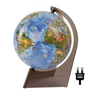 Глобус Земли для детей, диаметр 210 мм, с подсветкой, фото 1