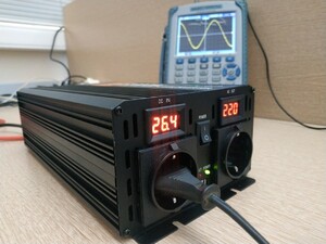 Инвертор MobileComfort MC-S1524, чистый синус, 1500Вт, 24В, 2 розетки, фото 2