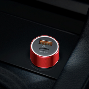 Автомобильное зарядное устройство Baseus Small Screw Type-C PD+USB Quick Charge Car Charger 36W red, фото 7