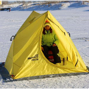 Палатка зимняя двускатная DELTA 1,8х1,5 желтый/серый (HS-WSD-YG) Helios, фото 2