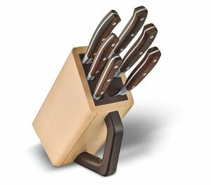 Набор Victorinox кухонный, 6 предметов: 5 ножей и вилка, в подставке из бука, коричневый, фото 1