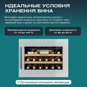 Винный холодильник (шкаф) компрессорный MEYVEL MV19PRO-KWB1, фото 8