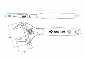Ключ разводной 212 х 38 мм, с изменяемой губкой KING TONY 3614-08R, фото 4