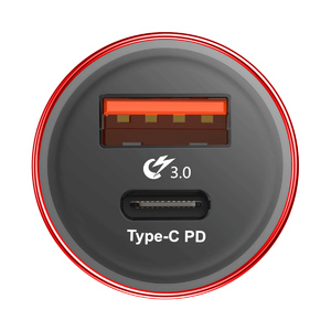 Автомобильное зарядное устройство Baseus Small Screw Type-C PD+USB Quick Charge Car Charger 36W red, фото 3