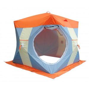 Палатка для зимней рыбалки с внутренним тентом Митек Нельма Куб-2 Люкс (оранжево-бежевый/сероголубой), фото 1