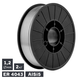Проволока сварочная ПТК MIG, алюминий ER 4043 (AlSi5), Ø 1,2 мм, 2 кг, фото 1