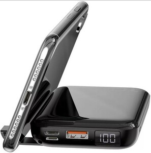 Портативное зарядное устройство Baseus Mini S Bracket 10W Wireless Charger 10000mAh 18W черный, фото 2