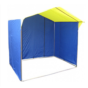 Торговая палатка Митек "Домик" 2,0х2,0 К желто-синяя (квадратная труба 20х20 мм), фото 1
