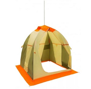 Палатка для зимней рыбалки Митек Нельма-1 (оранжевый-бежевый/хаки), фото 1