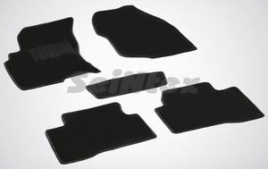 Ворсовые LUX коврики в салон Seintex для Nissan X-Trail 2003-2007 (черные, 82452)