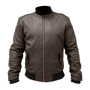 Мотокуртка MCP мужская кожаная классическая BOMBER (коричневый, S), фото 1