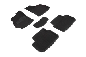 Ворсовые 3D коврики в салон Seintex для Chevrolet Lanos 2005-2009 (черные)