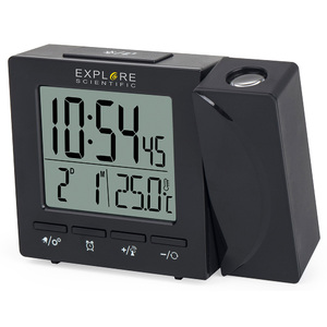 Часы цифровые Explore Scientific с проектором и термометром, черные, фото 1