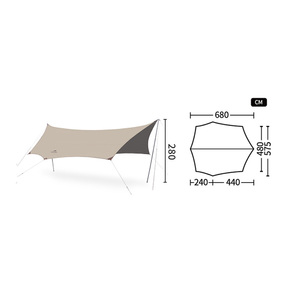 Тент Naturehike Cloud Skies Tarp C2350WS010 150D 500*380 см песочный, 6927595796498, фото 10