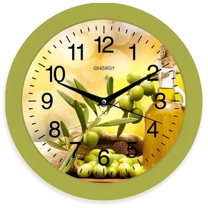 Часы настенные кварцевые ENERGY модель ЕС-100 оливки, фото 1