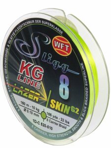 Шнур плетёный WFT KG SLIGG LAZER SKIN G2 x8 Chartreuse150/010, фото 2