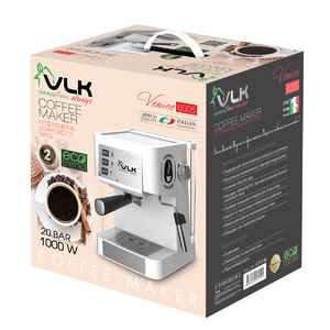 Кофеварка рожкового типа электрическая VLK Venice 6005, мощность 1000 Вт, давление 20 бар, фото 5