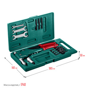 Поворотный заклепочник KRAFTOOL Combo3-M6 360°, комбинированный, в кейсе, 3 вида заклёпок, фото 11