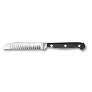 Нож Victorinox, лезвие 15 см, рифленый край, черный