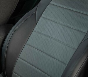 Чехлы из экокожи Seintex для Mazda 6 III Sedan (rest.) 2018-н.в. (серо-черные, 91579), фото 2
