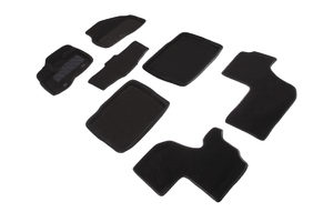 Ворсовые 3D коврики в салон Seintex для Ford Explorer V 2010-2015 (черные)